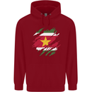 Torn Suriname Flag Suriname Day Football Childrens Kids Hoodie Red