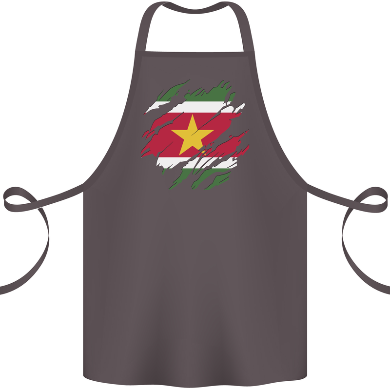 Torn Suriname Flag Suriname Day Football Cotton Apron 100% Organic Dark Grey