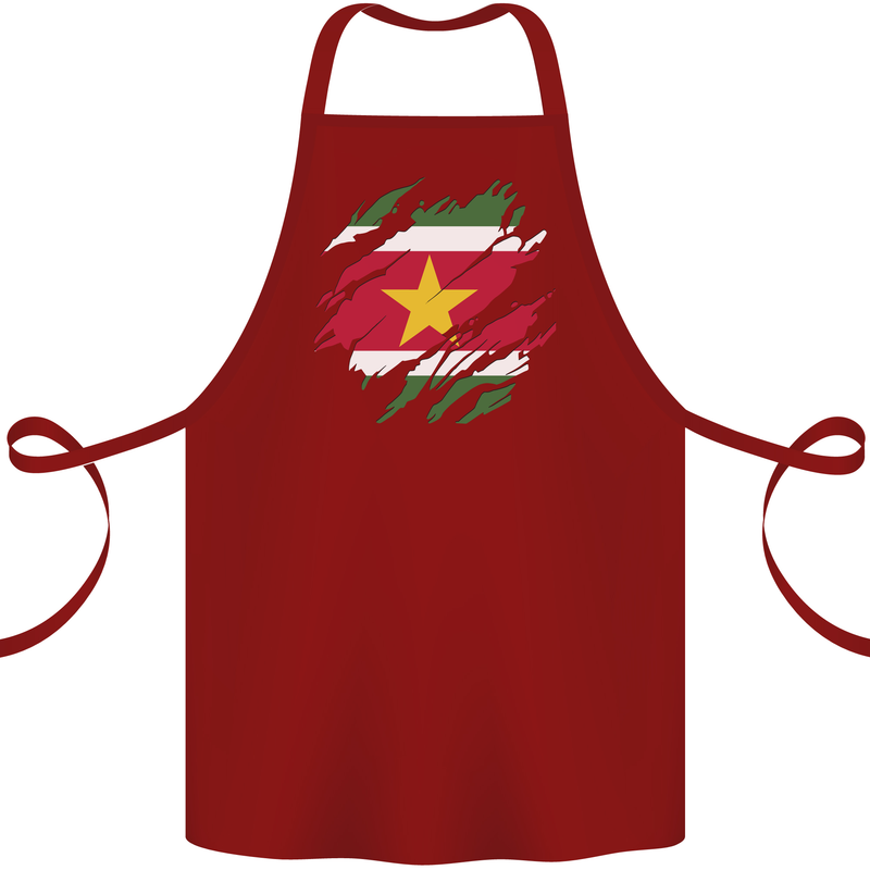 Torn Suriname Flag Suriname Day Football Cotton Apron 100% Organic Maroon