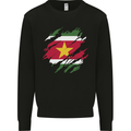 Torn Suriname Flag Suriname Day Football Kids Sweatshirt Jumper Black