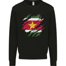 Torn Suriname Flag Suriname Day Football Kids Sweatshirt Jumper Black