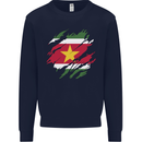 Torn Suriname Flag Suriname Day Football Kids Sweatshirt Jumper Navy Blue