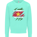 Torn Suriname Flag Suriname Day Football Kids Sweatshirt Jumper Peppermint