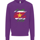 Torn Suriname Flag Suriname Day Football Kids Sweatshirt Jumper Purple