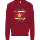 Torn Suriname Flag Suriname Day Football Kids Sweatshirt Jumper Red