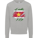 Torn Suriname Flag Suriname Day Football Kids Sweatshirt Jumper Sports Grey