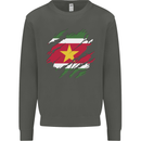 Torn Suriname Flag Suriname Day Football Kids Sweatshirt Jumper Storm Grey