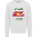 Torn Suriname Flag Suriname Day Football Kids Sweatshirt Jumper White