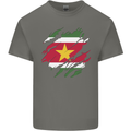 Torn Suriname Flag Suriname Day Football Kids T-Shirt Childrens Charcoal