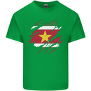 Torn Suriname Flag Suriname Day Football Kids T-Shirt Childrens Irish Green