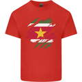 Torn Suriname Flag Suriname Day Football Kids T-Shirt Childrens Red