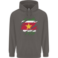 Torn Suriname Flag Suriname Day Football Mens 80% Cotton Hoodie Charcoal
