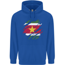 Torn Suriname Flag Suriname Day Football Mens 80% Cotton Hoodie Royal Blue