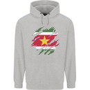 Torn Suriname Flag Suriname Day Football Mens 80% Cotton Hoodie Sports Grey
