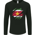 Torn Suriname Flag Suriname Day Football Mens Long Sleeve T-Shirt Black