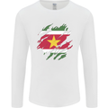 Torn Suriname Flag Suriname Day Football Mens Long Sleeve T-Shirt White