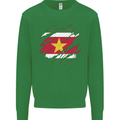 Torn Suriname Flag Suriname Day Football Mens Sweatshirt Jumper Irish Green