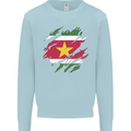 Torn Suriname Flag Suriname Day Football Mens Sweatshirt Jumper Light Blue