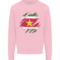 Torn Suriname Flag Suriname Day Football Mens Sweatshirt Jumper Light Pink