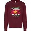 Torn Suriname Flag Suriname Day Football Mens Sweatshirt Jumper Maroon