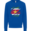 Torn Suriname Flag Suriname Day Football Mens Sweatshirt Jumper Royal Blue