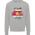 Torn Suriname Flag Suriname Day Football Mens Sweatshirt Jumper Sports Grey