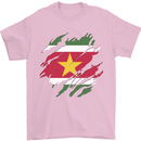 Torn Suriname Flag Suriname Day Football Mens T-Shirt 100% Cotton Light Pink