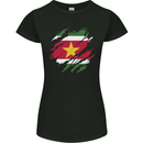 Torn Suriname Flag Suriname Day Football Womens Petite Cut T-Shirt Black