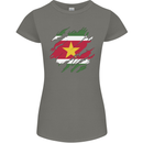 Torn Suriname Flag Suriname Day Football Womens Petite Cut T-Shirt Charcoal