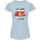 Torn Suriname Flag Suriname Day Football Womens Petite Cut T-Shirt Light Blue