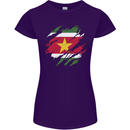 Torn Suriname Flag Suriname Day Football Womens Petite Cut T-Shirt Purple