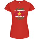 Torn Suriname Flag Suriname Day Football Womens Petite Cut T-Shirt Red