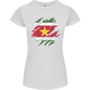 Torn Suriname Flag Suriname Day Football Womens Petite Cut T-Shirt White