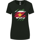 Torn Suriname Flag Suriname Day Football Womens Wider Cut T-Shirt Black