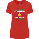 Torn Suriname Flag Suriname Day Football Womens Wider Cut T-Shirt Red
