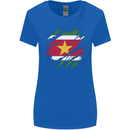 Torn Suriname Flag Suriname Day Football Womens Wider Cut T-Shirt Royal Blue