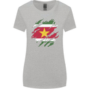 Torn Suriname Flag Suriname Day Football Womens Wider Cut T-Shirt Sports Grey