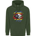 Torn Swaziland Flag Swazi Day Football Childrens Kids Hoodie Forest Green