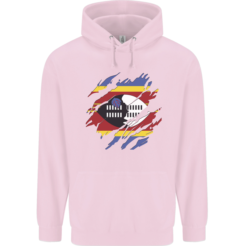 Torn Swaziland Flag Swazi Day Football Childrens Kids Hoodie Light Pink