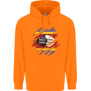 Torn Swaziland Flag Swazi Day Football Childrens Kids Hoodie Orange