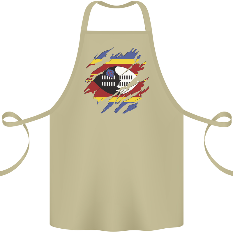 Torn Swaziland Flag Swazi Day Football Cotton Apron 100% Organic Khaki