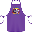 Torn Swaziland Flag Swazi Day Football Cotton Apron 100% Organic Purple