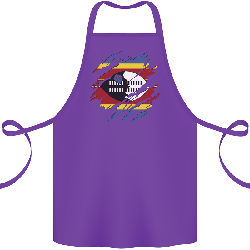 Torn Swaziland Flag Swazi Day Football Cotton Apron 100% Organic Purple