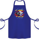 Torn Swaziland Flag Swazi Day Football Cotton Apron 100% Organic Royal Blue