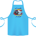 Torn Swaziland Flag Swazi Day Football Cotton Apron 100% Organic Turquoise