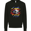 Torn Swaziland Flag Swazi Day Football Kids Sweatshirt Jumper Black