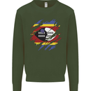 Torn Swaziland Flag Swazi Day Football Kids Sweatshirt Jumper Forest Green