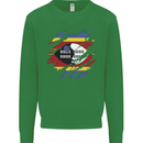 Torn Swaziland Flag Swazi Day Football Kids Sweatshirt Jumper Irish Green