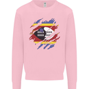Torn Swaziland Flag Swazi Day Football Kids Sweatshirt Jumper Light Pink
