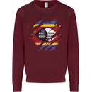 Torn Swaziland Flag Swazi Day Football Kids Sweatshirt Jumper Maroon